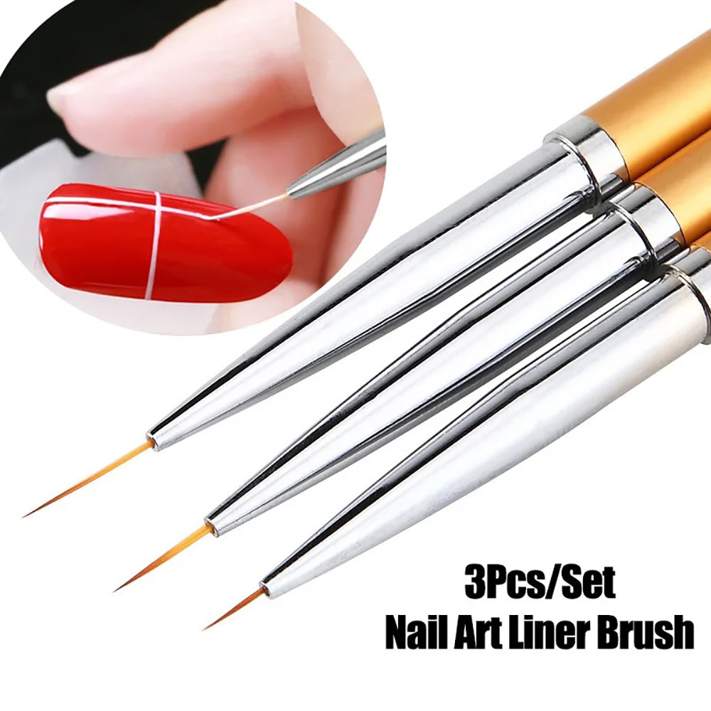 Detailing Brush Set - 3 Buah Kuas Striping Seni Kuku