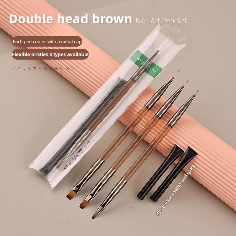 3pcs Set Kuas Nail Art Ujung G - Detailing Brush Set ulasan dan harga